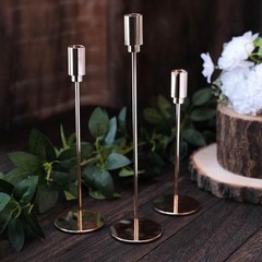 Balsa Circle 3 Gold Metal Candlesticks Stands Taper Candle Holders 13″,