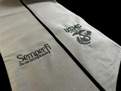 USMC (EGA) Semper Fi Cotton Wreath Sash (2 Logos) 28k Stitch