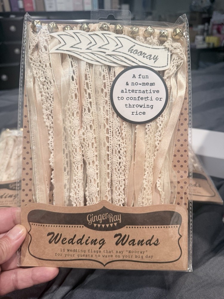 10 Wedding Wands Ribbon Streamers with Bells