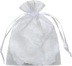 50pcs Elegant White Organza Drawstring Bags 6×9 – Perfect for Parties and Gifts