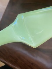 Vintage Casati Cake Pie Knife Wedding Cake Server Green w/Gold Porcelain GERMANY