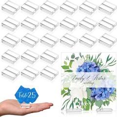 Clear Acrylic Place Card Stands – Stable & Stylish 1.2 Inch Holders, 25 Pieces