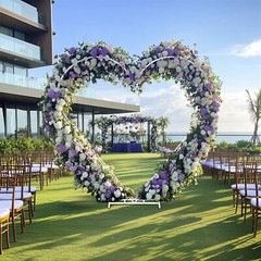 Heart Shape Wedding Arch Metal Pergola Arbor Stable Base Garden Party Decoration