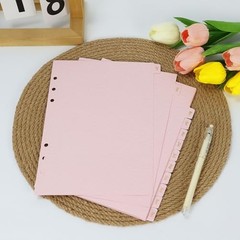 Leather Textured A5 6-Ring Binder Dividers with 12 1 Set – 12 Monthly Tabs