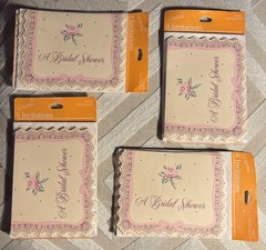 VTG Hallmark Rose & Lace Bridal Shower Invitations, Ivory & Pink, 32 Count – NOS
