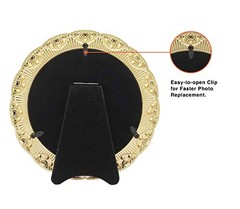 Circular Gold Jeweled Photo Frame / 5×5 In | For Tabletop Display | Perfect
