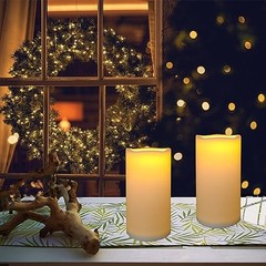 4’x8′ Flameless Battery Operated LED Candles with Timer – 2 Pack 4×8 inches