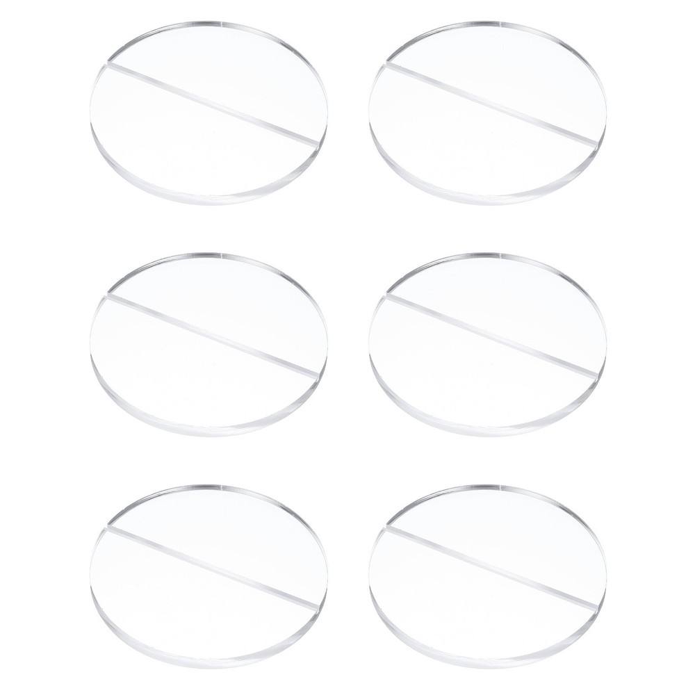 6Pcs Clear Acrylic Stand, 5.9″ Round Card Holders with 1/8″ Slot, 150 mm
