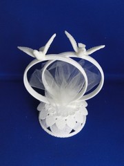 New Vintage Wilton Petite Double Rings Wedding CakeTop, doves, 103-4316