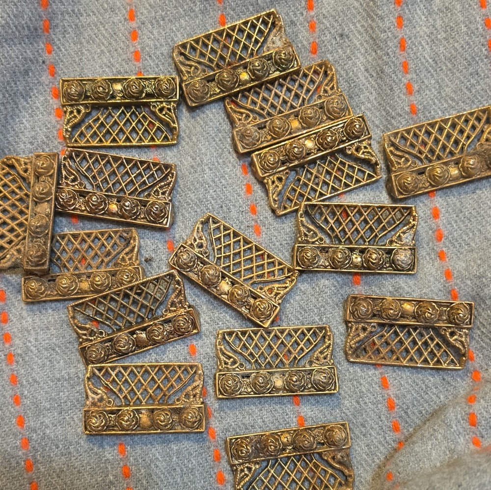 Lot of Gold Tone Rose Card Holders.