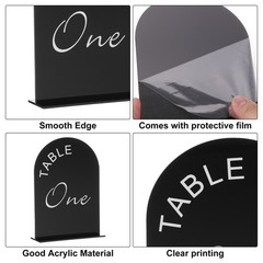 30pcs Black Arch Sign with Stand, 5″x7″ Table Number Holders(Numbers 1-30)