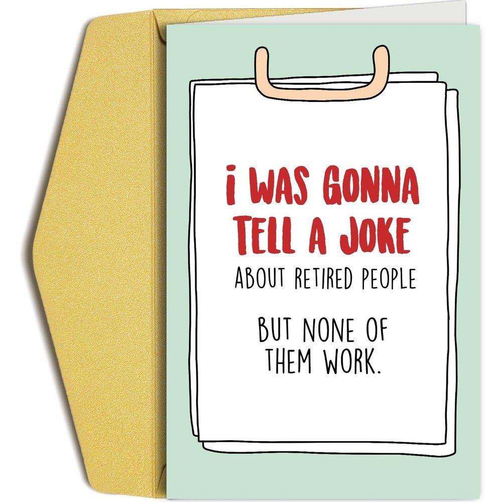 Funny Pun Retirement Card for Women Men, Humorous Retirement Card for Coworke…