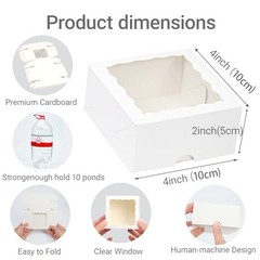 TEMLQPACKpcs 4x4x2 Inch Party Favor Boxes 4x4x2 Inches 100