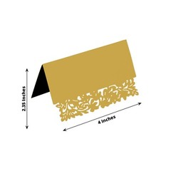 50 GOLD Paper Table Name PLACE CARDS Laser Cut Leaf Vine Design Party Events
