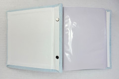 Tiny Treasure Photo Album Baby Carriage Light Blue Terry Satin Ribbon 4×6 VTG 99
