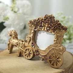 7″ Gold Picture Frame Horse Carriage Design Wedding Favors Party Decorations
