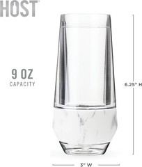 Host Champagne Freeze Stemless Chilling Wine 2 Count (Pack of 1), Marble