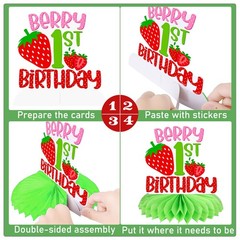 Berry Sweet One Honeycomb Centerpieces First Birthday Table Multicolor