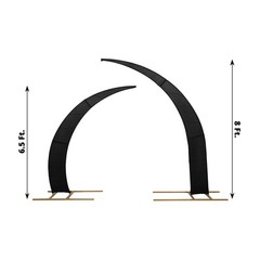 2 BLACK Fitted Spandex Half Crescent Moon Arch BACKDROP STAND Events Wedding