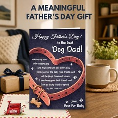 Dog Dad Fathers Day Card, Heartfelt Father Day Greeting Cards from Dog with S…