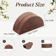 50 Pcs Wooden Table Number Stands, Semicircular Wedding Place Card Holders for T