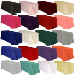 10 Rectangle 90″x132″ inch Polyester Tablecloth 6ft feet Banquet Cover 18 COLORS
