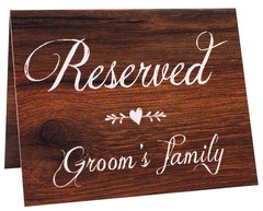 6 PCS Rustic Wood Look Freestanding Double Sided Reserved Wedding Signs