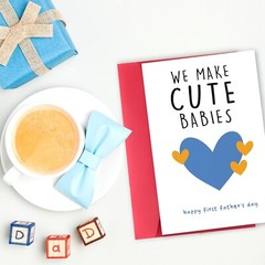 Happy First Father’s Day Card for New Dad, Cute 1st Fathers Day Card, Sweet F…