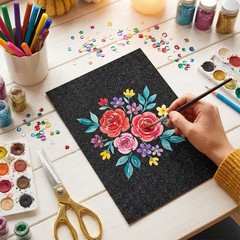 BOOKNOW 27 Sheets Black Glitter Cardstock Paper, 8.27″ x 11.7″ Medium,