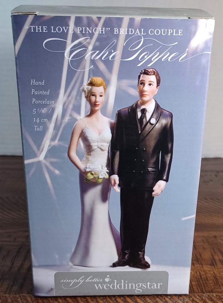 Weddingstar The Love Pinch Bridal Couple Porcelain Figurine Wedding Cake Topper