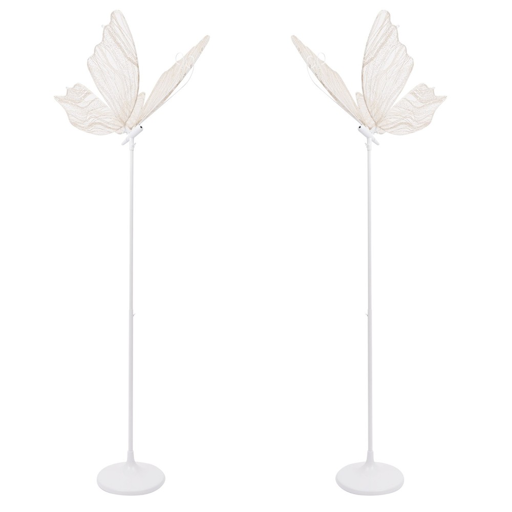2 Pieces 110V Wedding Creative Butterfly Shape LED Floor Lamps Kit Freestanding