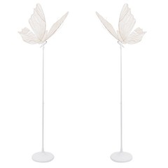 Set Of 2 Freestanding 110V Wedding Creative Butterfly Shape LED Floor Lamps Kit