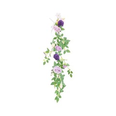 10Pcs DIY Wedding Chair Flowers Purple Green Faux Floral Decor for Ceremony