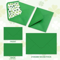 50 Pcs St. Patrick’s Day Invitation Envelopes Greeting Card Envelope Green Shamr