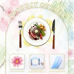 96 Pcs Disposable Floral Paper Placemats and Coasters Set Floral Table Place