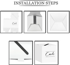 Elegant Black Card Box Holder for Weddings & Showers – 7.8″ x 7.8″ x 7.8″