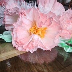 •EVENT IN A BOX• Handcrafted Paper Blooms, 60″x 15″ tablescape •weddings•events•