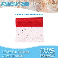 Tulle Fabric Rolls 6″ by 10 Yards Fabric Spool Tulle for DIY, Red
