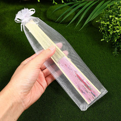 50Pcs White Organza Drawstring Bags for Folding Hand Fans Wedding Party Favor Ba