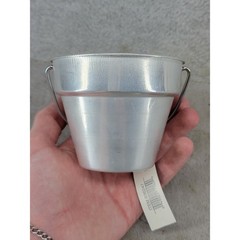 East West Dist Co 3 Inch Aluminum Buckets with Handles Set of 5 Silver 836247