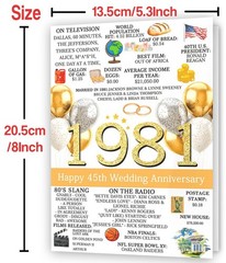 45th Anniversary Card for Men Women, Unique Gifts Idea for 45 Years Wedding A…