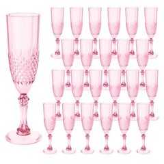 Plastic Champagne Flutes, Champagne Glasses Bulk, Reusable Unbreakable Acrylic