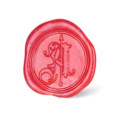 Mceal Wax Seal Stamp, Brass Seal with Wooden Handle, Victorian Letter A