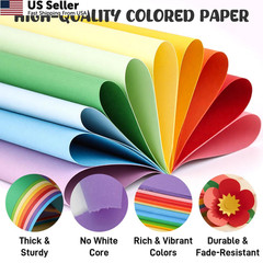 SallyFashion 60 Sheets Colored Cardstock Paper 12×12, Medium, multi