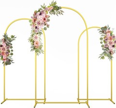 3 X Metal Arch Backdrop Background Stand for Wedding Birthday Decor 7.2/6.6/6 FT