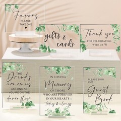 6 Pcs Clear Acrylic Wedding Signs Reception & Ceremony 5» x 7» Wedding Signage