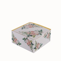 25 GOLD 4″ Party Favor BOXES Floral Printed Candy Gift Holders Events Supplies