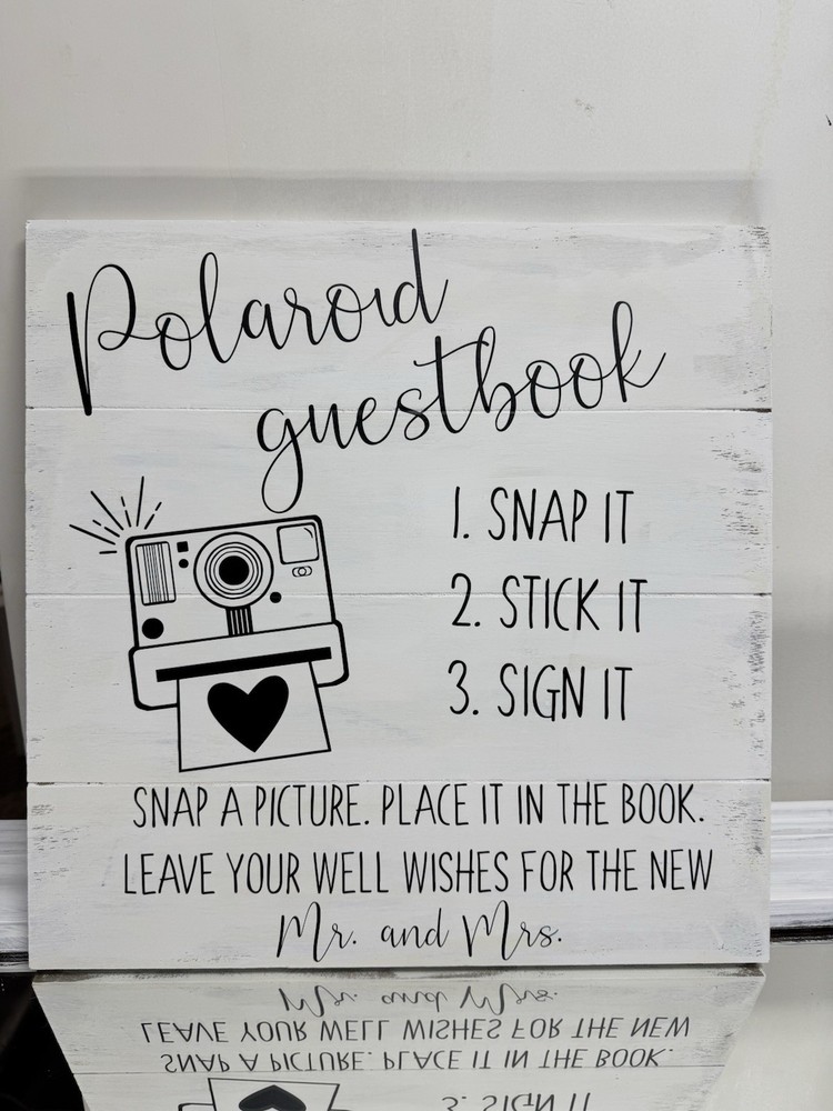 Black Polaroid Guest Book Sign. Hand Made/custom. Great For Any Wedding