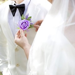 Lavender Purple Wedding Bouquet for Bride Bridesmaids and Matching Boutonnier…