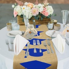 Burlap Graduation Table Runner 72 Inch – Rustic Graduation Table Decorations …